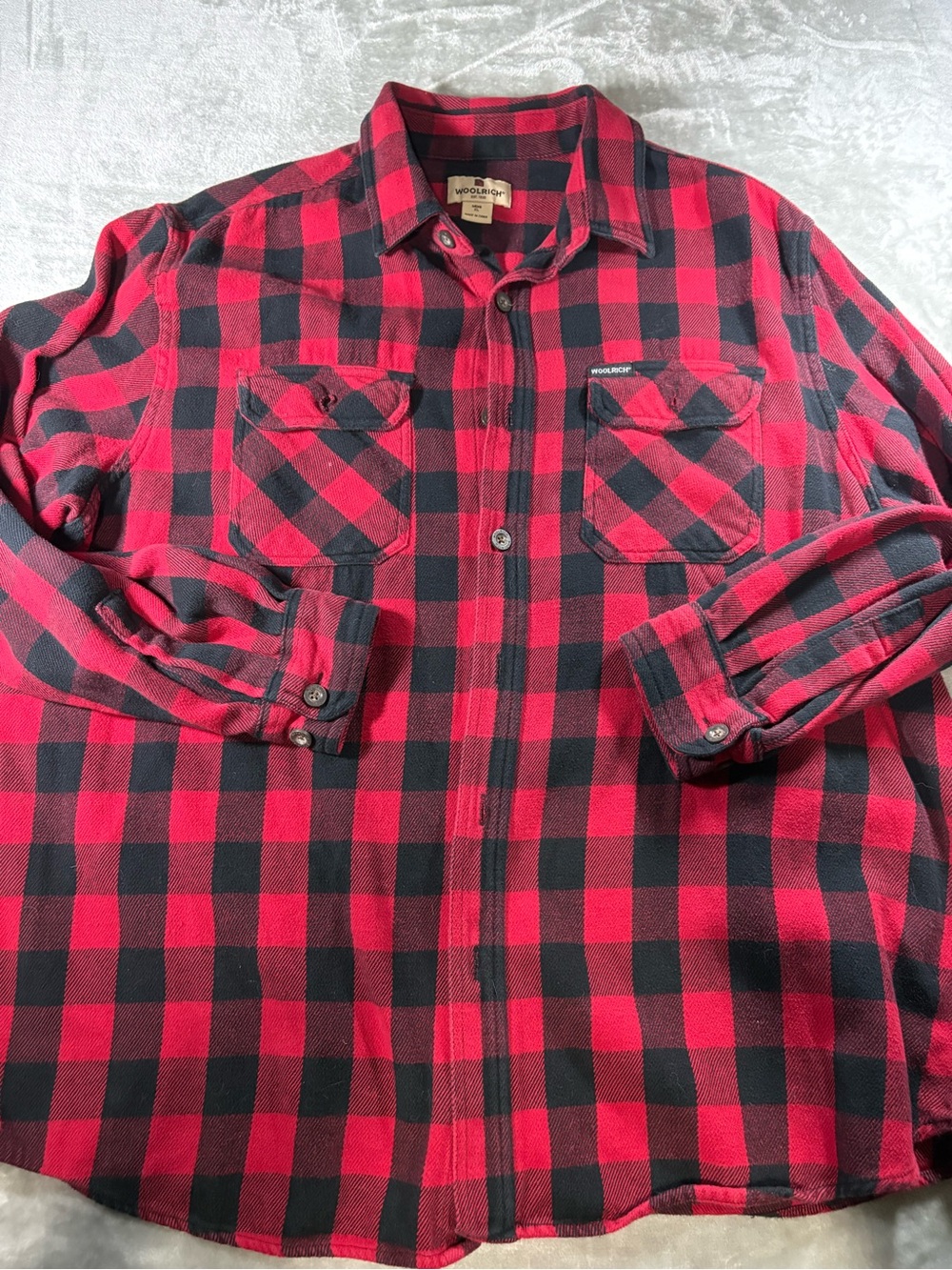 Woolrich Buffalo Plaid Cotton Flannel Button Down Shacket XL